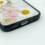 Blue Pink Delphinium & Daisies | with Lanyard | with Magsafe | Colorful Border Case