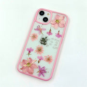 Pink Lobelia Erinus & Delphinium | with Lanyard | with Magsafe | Colorful Border Case