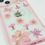 Pink Lobelia Erinus & Delphinium | with Lanyard | with Magsafe | Colorful Border Case