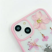 Pink Lobelia Erinus & Delphinium | with Lanyard | with Magsafe | Colorful Border Case