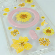 Yellow Delphinium Lace Flower | with Built-in Magnets | MagSafe | with Camera Lens Protection