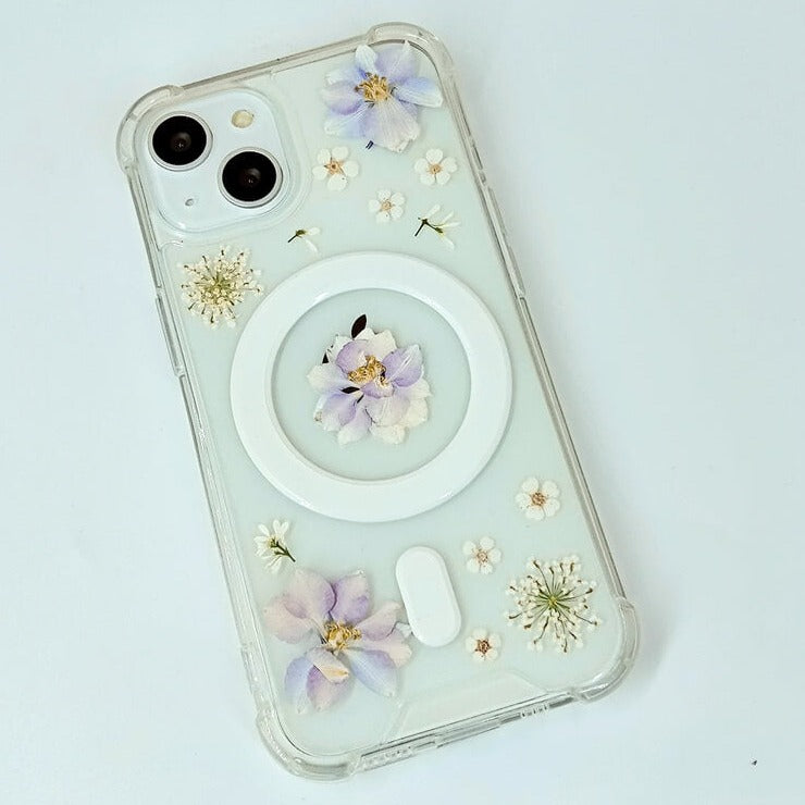 Purple Delphinium Lace Flower | Bumper Case | with Built-in Magnets | MagSafe