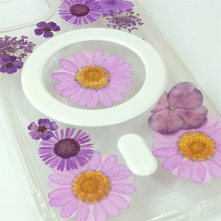 Purple Daisy | Bumper Case | with Built-in Magnets | MagSafe