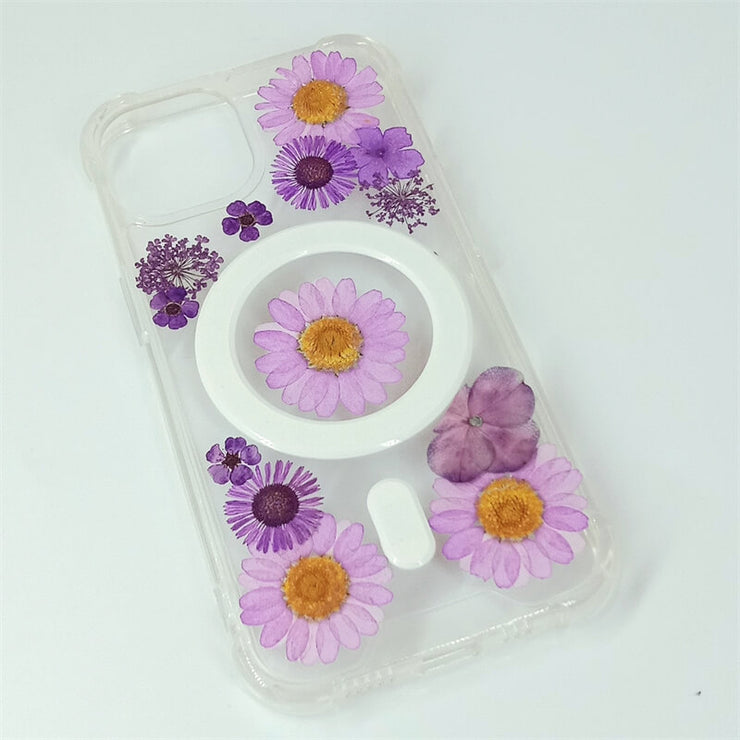 Purple Daisy | Bumper Case | with Built-in Magnets | MagSafe