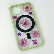 Purple Hydrangea | with Lanyard | with Magsafe | Colorful Border Case