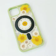 White Yellow Daisies | with Lanyard | with Magsafe | Colorful Border Case