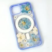 Blue White Delphinium | with Lanyard | with Magsafe | Colorful Border Case