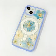 Blue White Delphinium | with Lanyard | with Magsafe | Colorful Border Case