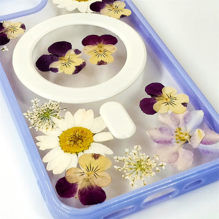 Violaceae Daisy Delphinium | with Lanyard | with Magsafe | Colorful Border Case