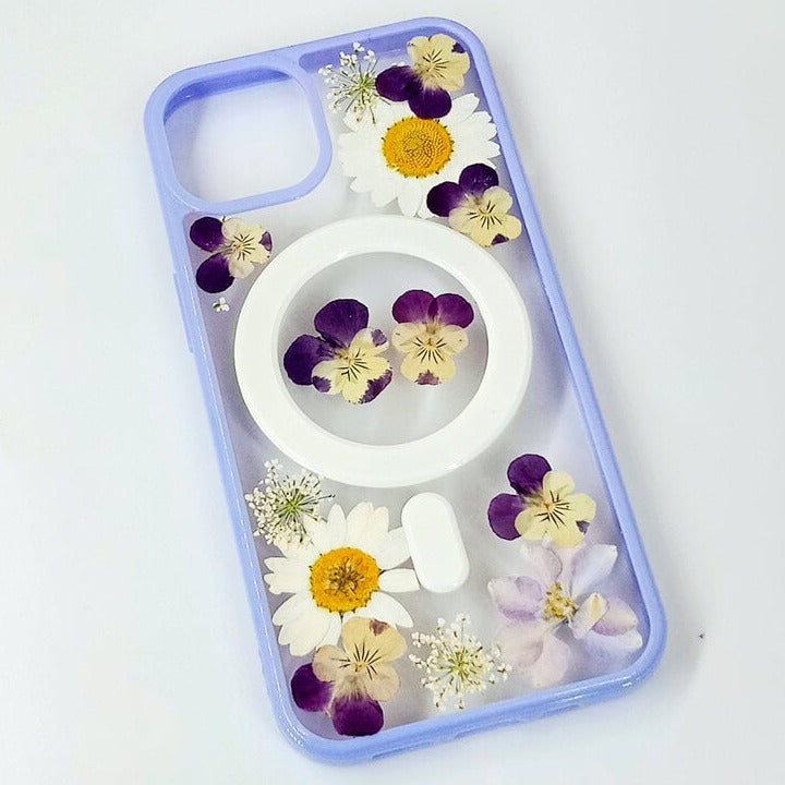 Violaceae Daisy Delphinium | with Lanyard | with Magsafe | Colorful Border Case