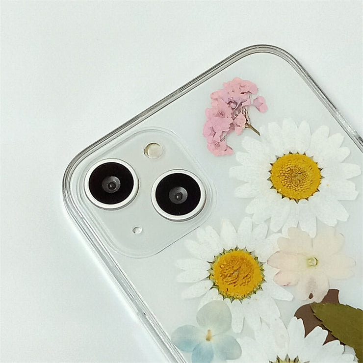 White Daisies Blue Hydrangea | Clear, Bumper, Border Phone Case | Apple Samsung Google