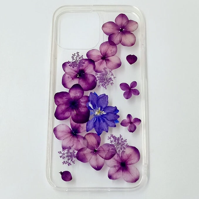 Purple Hydrangea | Clear, Bumper, Border Phone Case | Apple Samsung Google