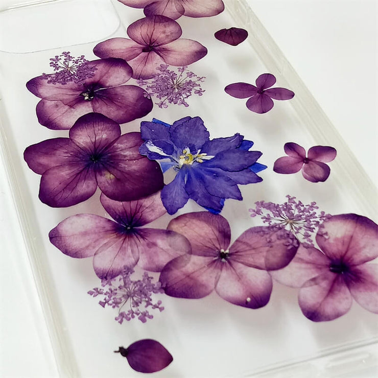 Purple Hydrangea | Clear, Bumper, Border Phone Case | Apple Samsung Google