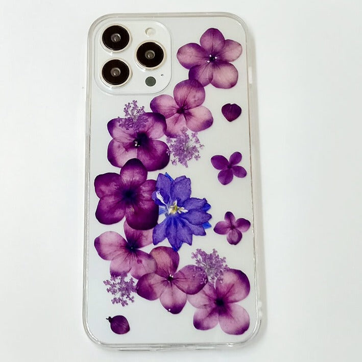 Purple Hydrangea | Clear, Bumper, Border Phone Case | Apple Samsung Google