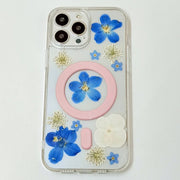 Blue Flower White Hydrangea | with Built-in Magnets | MagSafe | with Camera Lens Protection