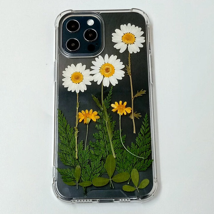 Three Daisies | Clear Bumper Phone Case | Optional Magnetic Ring