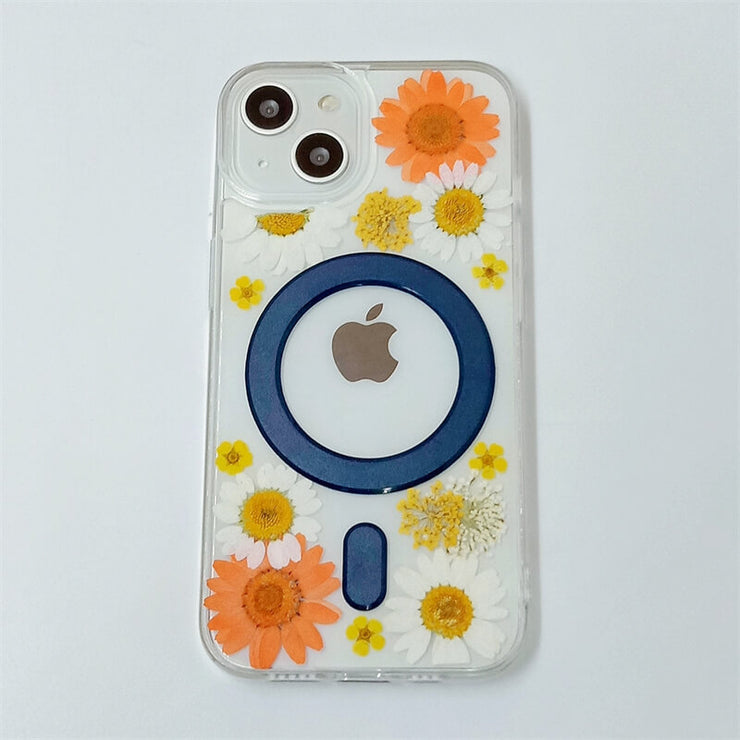 Orange & White Daisy | Built-in Magnets | with MagSafe