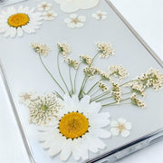 White Daisy Hydrangea | Clear, Bumper, Border Phone Case | Apple Samsung Google