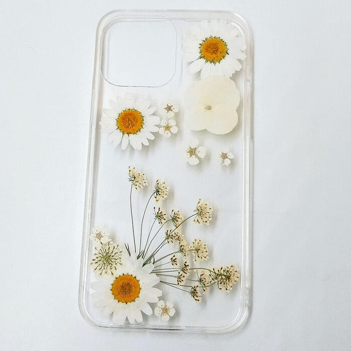 White Daisy Hydrangea | Clear, Bumper, Border Phone Case | Apple Samsung Google