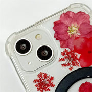 Red Delphinium & Hydrangea | Bumper Case | with Built-in Magnets | MagSafe