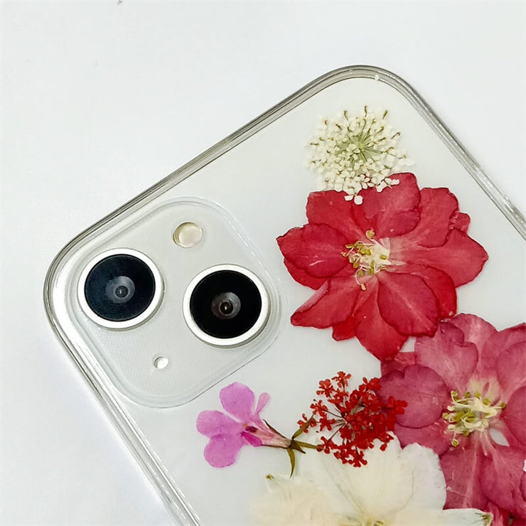 Red & White Delphinium | Clear, Bumper, Border Phone Case | Apple Samsung Google