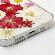 Red & White Delphinium | Clear, Bumper, Border Phone Case | Apple Samsung Google