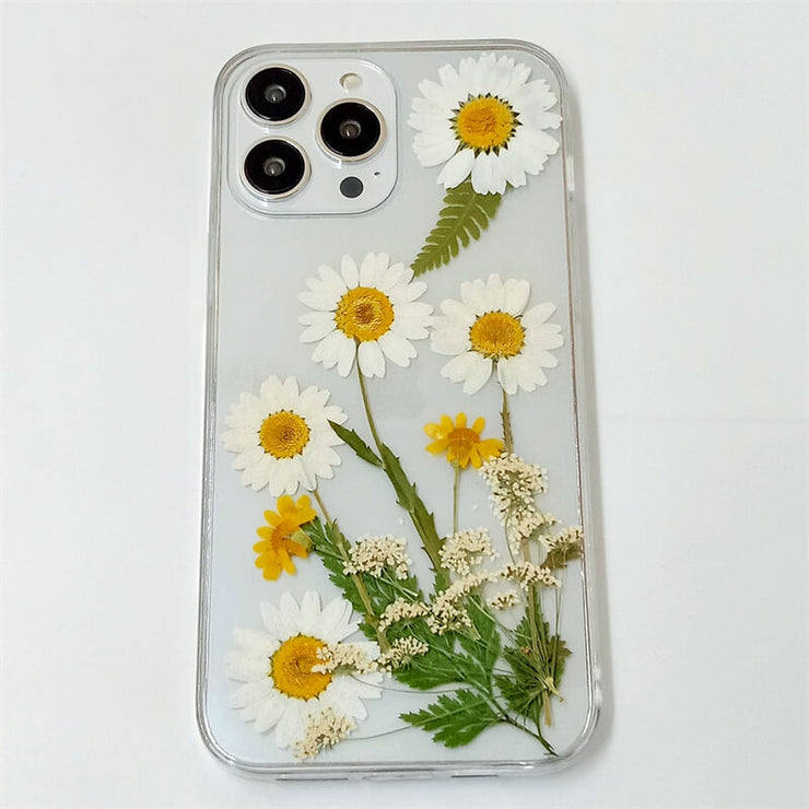 White Daisies | Clear, Bumper, Border Phone Case | Apple Samsung Google