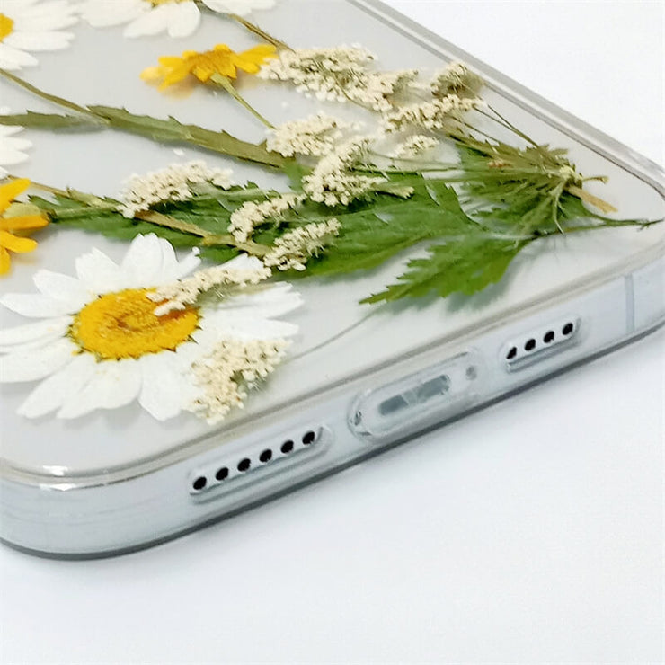 White Daisies | Clear, Bumper, Border Phone Case | Apple Samsung Google