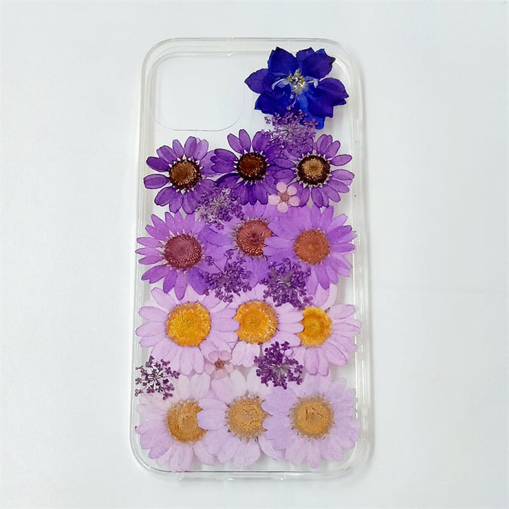 Gradient Purple Daisies | Clear, Bumper, Border Phone Case | Apple Samsung Google