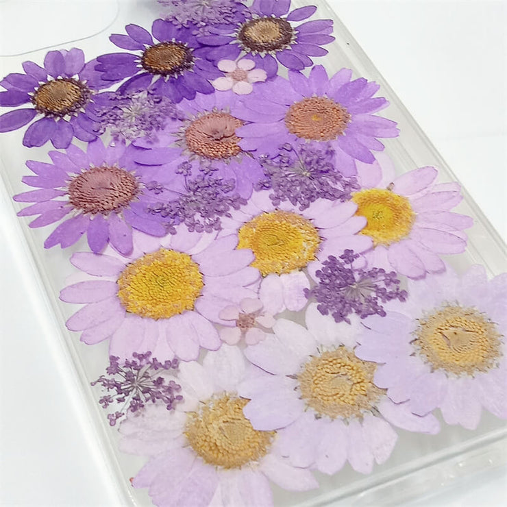 Gradient Purple Daisies | Clear, Bumper, Border Phone Case | Apple Samsung Google