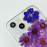 Gradient Purple Daisies | Clear, Bumper, Border Phone Case | Apple Samsung Google