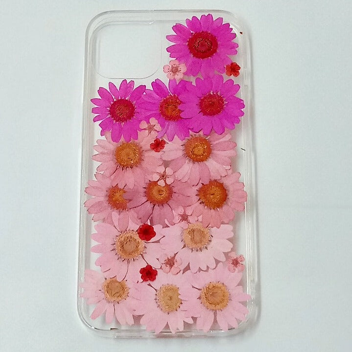 Gradient Pink Daisies | Clear, Bumper, Border Phone Case | Apple Samsung Google