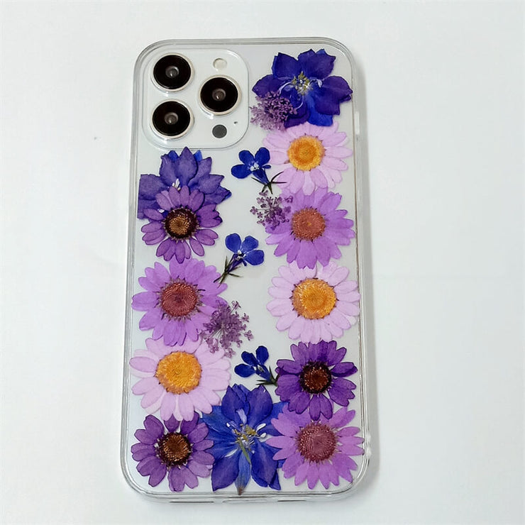 Purple Series Daisies | Clear, Bumper, Border Phone Case | Apple Samsung Google