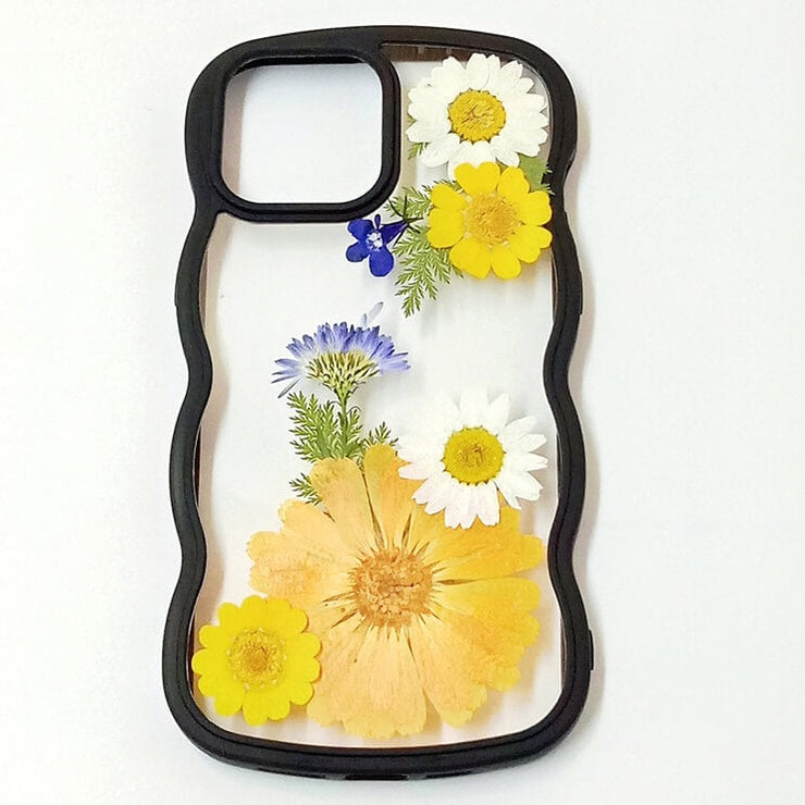 Yellow Cosmos White Daisy | Waves Case | Bumper Border Case | iPhone 12/13/14 Phone Case