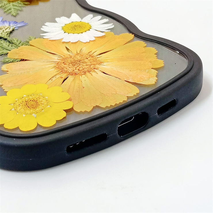 Yellow Cosmos White Daisy | Waves Case | Bumper Border Case | iPhone 12/13/14 Phone Case