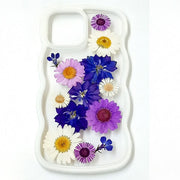 Purple Daisy Blue Hydrangea | Waves Case | Bumper Border Case | iPhone 12/13/14 Phone Case