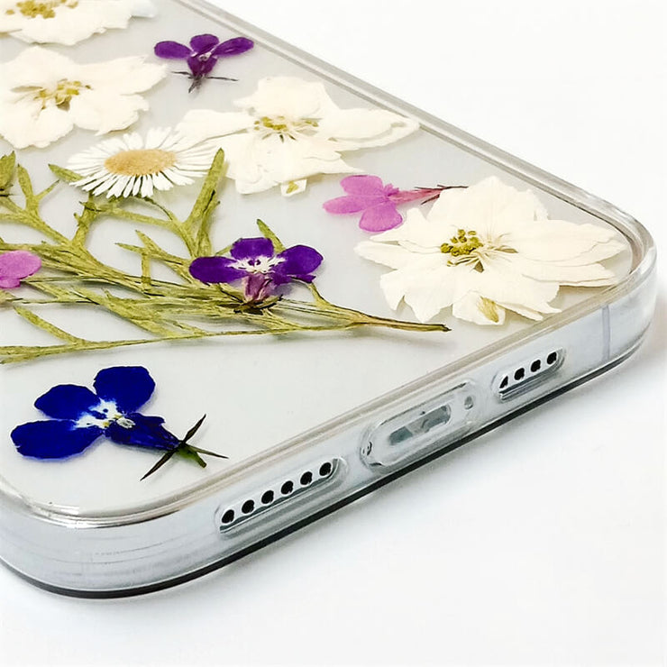 White Delphinium | Clear, Bumper, Border Phone Case | Apple Samsung Google