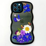 White Daisy Blue Hydrangea | Waves Case | Bumper Border Case | iPhone 12/13/14 Phone Case