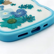 Blue Daisy Hydrangea Lace Flower | Waves Case | Bumper Border Case | iPhone 12/13/14 Phone Case