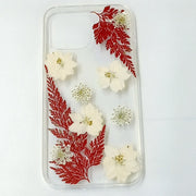 Red Maple Leaves White Delphinium | Clear, Bumper, Border Phone Case | Apple Samsung Google