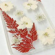 Red Maple Leaves White Delphinium | Clear, Bumper, Border Phone Case | Apple Samsung Google