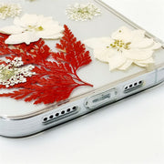 Red Maple Leaves White Delphinium | Clear, Bumper, Border Phone Case | Apple Samsung Google