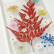 Red Maple Leaves Multicolor Lace Flowers | Clear, Bumper, Border Phone Case | Apple Samsung Google