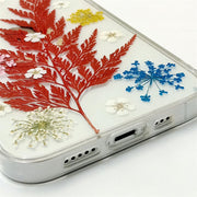 Red Maple Leaves Multicolor Lace Flowers | Clear, Bumper, Border Phone Case | Apple Samsung Google