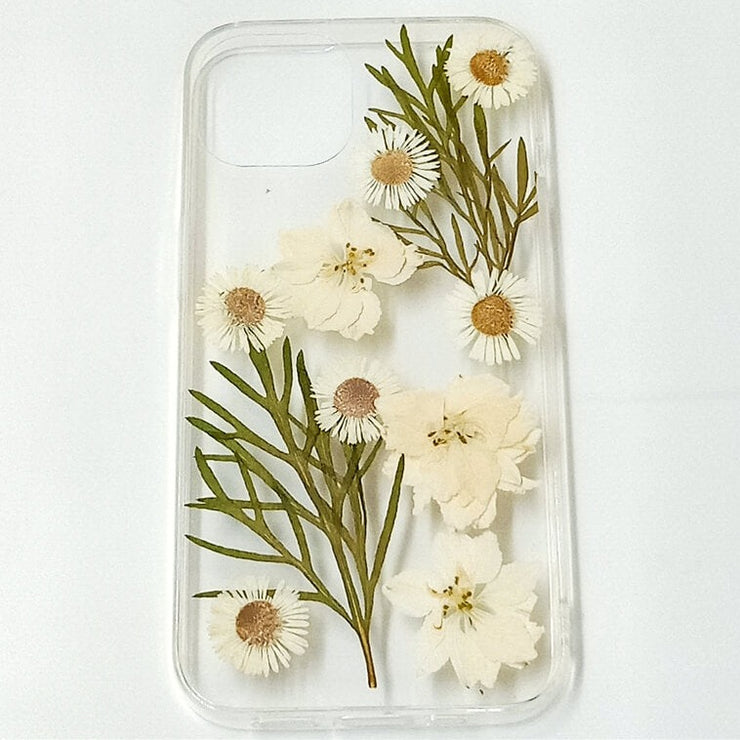 White Delphinium | Clear, Bumper, Border Phone Case | Apple Samsung Google