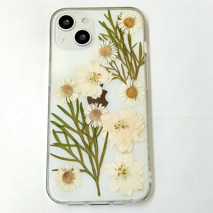 White Delphinium | Clear, Bumper, Border Phone Case | Apple Samsung Google