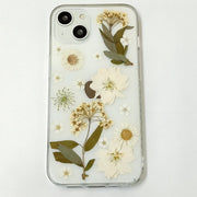 White Delphinium Lace Flowers | Clear, Bumper, Border Phone Case | Apple Samsung Google