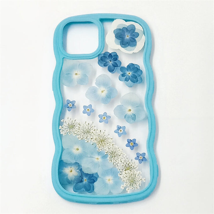 Light Blue Hydrangea | Waves Case | Bumper Border Case | iPhone 12/13/14 Phone Case