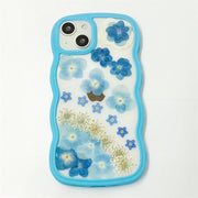 Light Blue Hydrangea | Waves Case | Bumper Border Case | iPhone 12/13/14 Phone Case