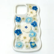 Blue Hydrangea White Delphinium | Waves Case | Bumper Border Case | iPhone 12/13/14 Phone Case